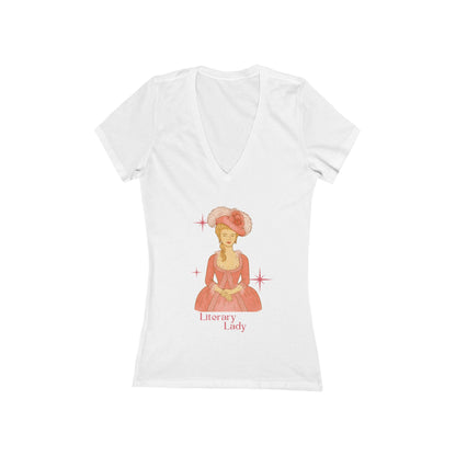 Literary Lady Cozy V-Neck Tee - (Skin tone 1)