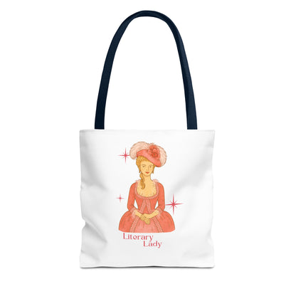 Literary Lady Tote Bag Skin Tone 1 | Regency Aesthetic Book Lover Gift | Romantic Reader Tote | Feminine Bookish Bag | Vintage Style Literary Tote