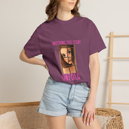 Watching the Story Unfold Bookish Graphic Tee | Vintage Thriller Reader Shirt