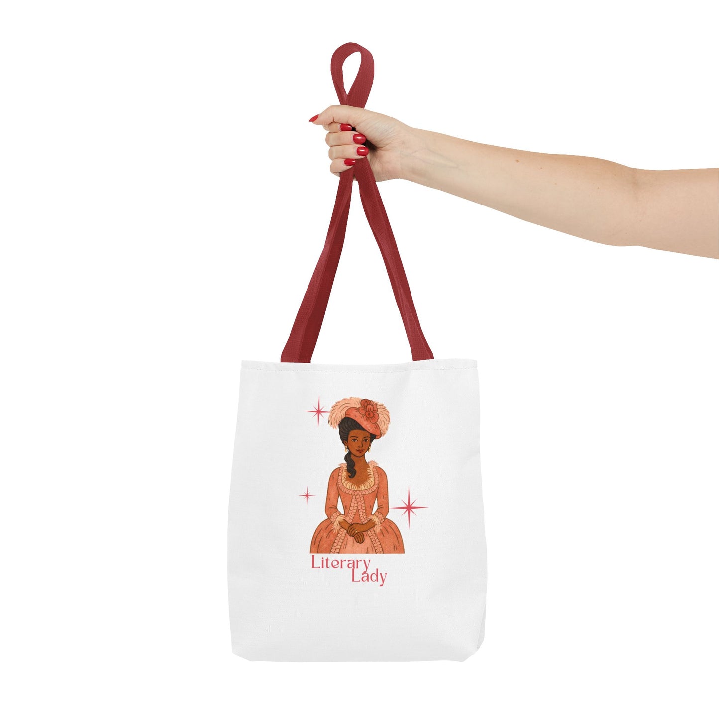 Literary Lady Tote Bag Skin Tone 2 | Regency Aesthetic Book Lover Gift | Romantic Reader Tote | Feminine Bookish Bag | Vintage Style Literary Tote