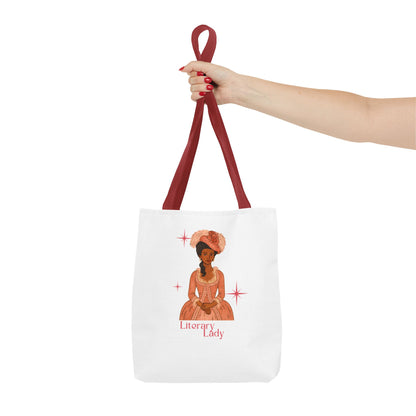 Literary Lady Tote Bag Skin Tone 2 | Regency Aesthetic Book Lover Gift | Romantic Reader Tote | Feminine Bookish Bag | Vintage Style Literary Tote