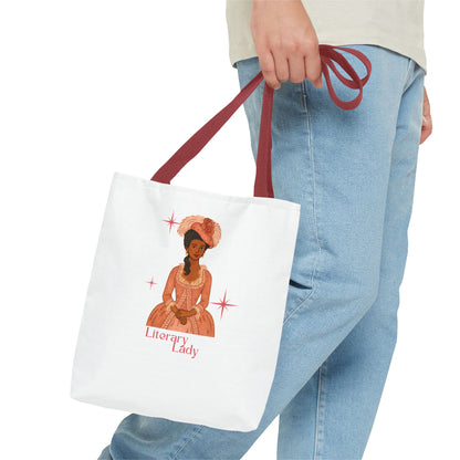 Literary Lady Tote Bag Skin Tone 2 | Regency Aesthetic Book Lover Gift | Romantic Reader Tote | Feminine Bookish Bag | Vintage Style Literary Tote