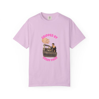 Gripped By Every Page Bookish Graphic Tee | Vintage Thriller Reader Shirt