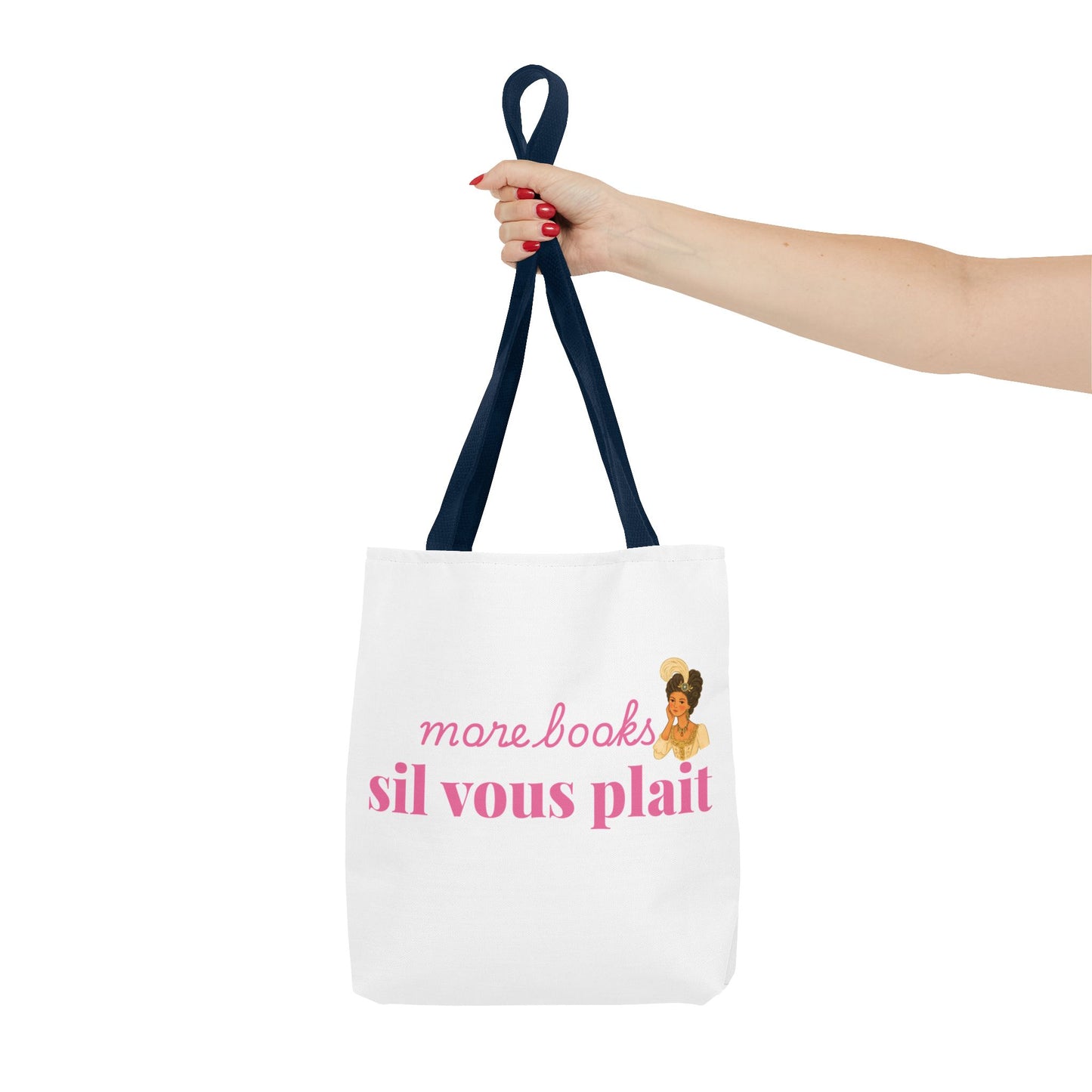 More Books S’il Vous Plaît Tote Bag | Regency Aesthetic Book Lover Gift | Romantic Reader Tote | French Bookish Bag | Literary Tote