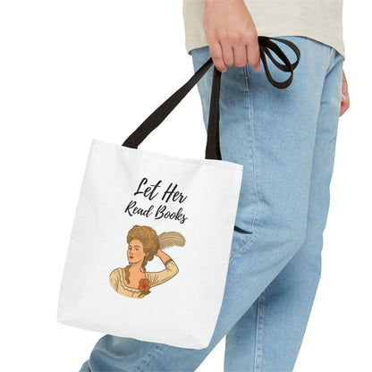 Let Her Read Books Tote Bag Skin Tone 1 | Regency Aesthetic Book Lover Gift | Feminist Reader Tote | Romantic Bookish Bag | Literary Gift