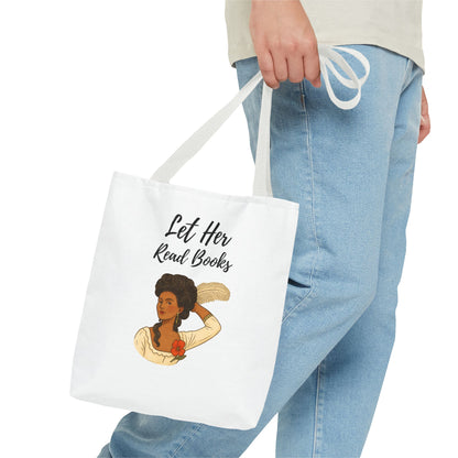 Let Her Read Books Tote Bag Skin Tone 2 | Regency Aesthetic Book Lover Gift | Feminist Reader Tote | Romantic Bookish Bag | Literary Gift
