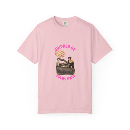 Gripped By Every Page Bookish Graphic Tee | Vintage Thriller Reader Shirt