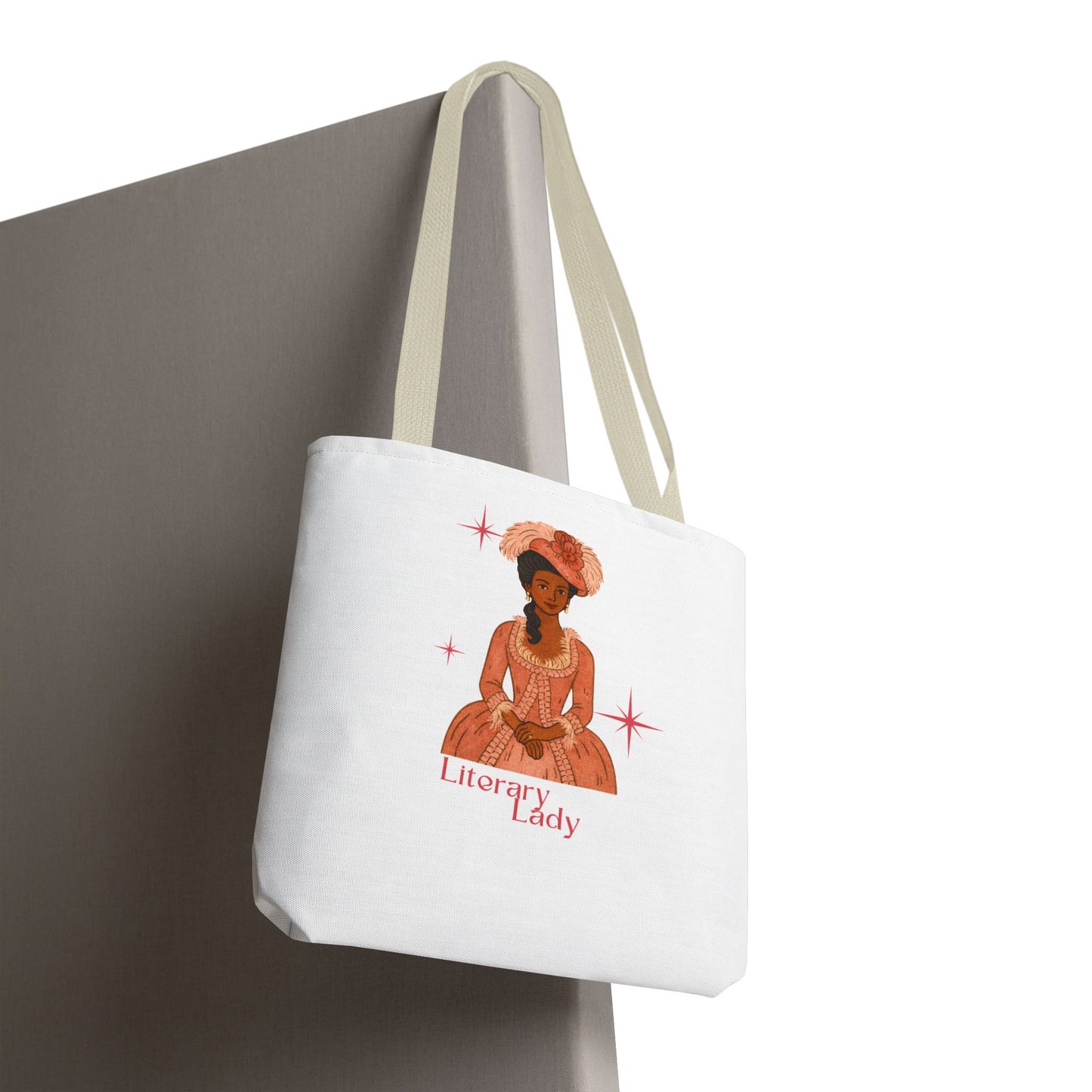 Literary Lady Tote Bag Skin Tone 2 | Regency Aesthetic Book Lover Gift | Romantic Reader Tote | Feminine Bookish Bag | Vintage Style Literary Tote