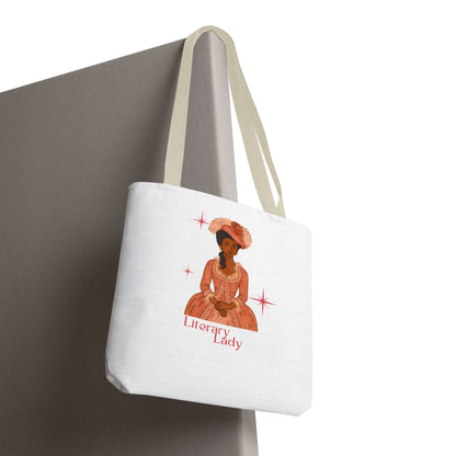 Literary Lady Tote Bag Skin Tone 2 | Regency Aesthetic Book Lover Gift | Romantic Reader Tote | Feminine Bookish Bag | Vintage Style Literary Tote