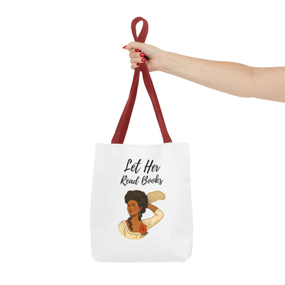 Let Her Read Books Tote Bag Skin Tone 2 | Regency Aesthetic Book Lover Gift | Feminist Reader Tote | Romantic Bookish Bag | Literary Gift