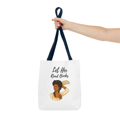 Let Her Read Books Tote Bag Skin Tone 2 | Regency Aesthetic Book Lover Gift | Feminist Reader Tote | Romantic Bookish Bag | Literary Gift