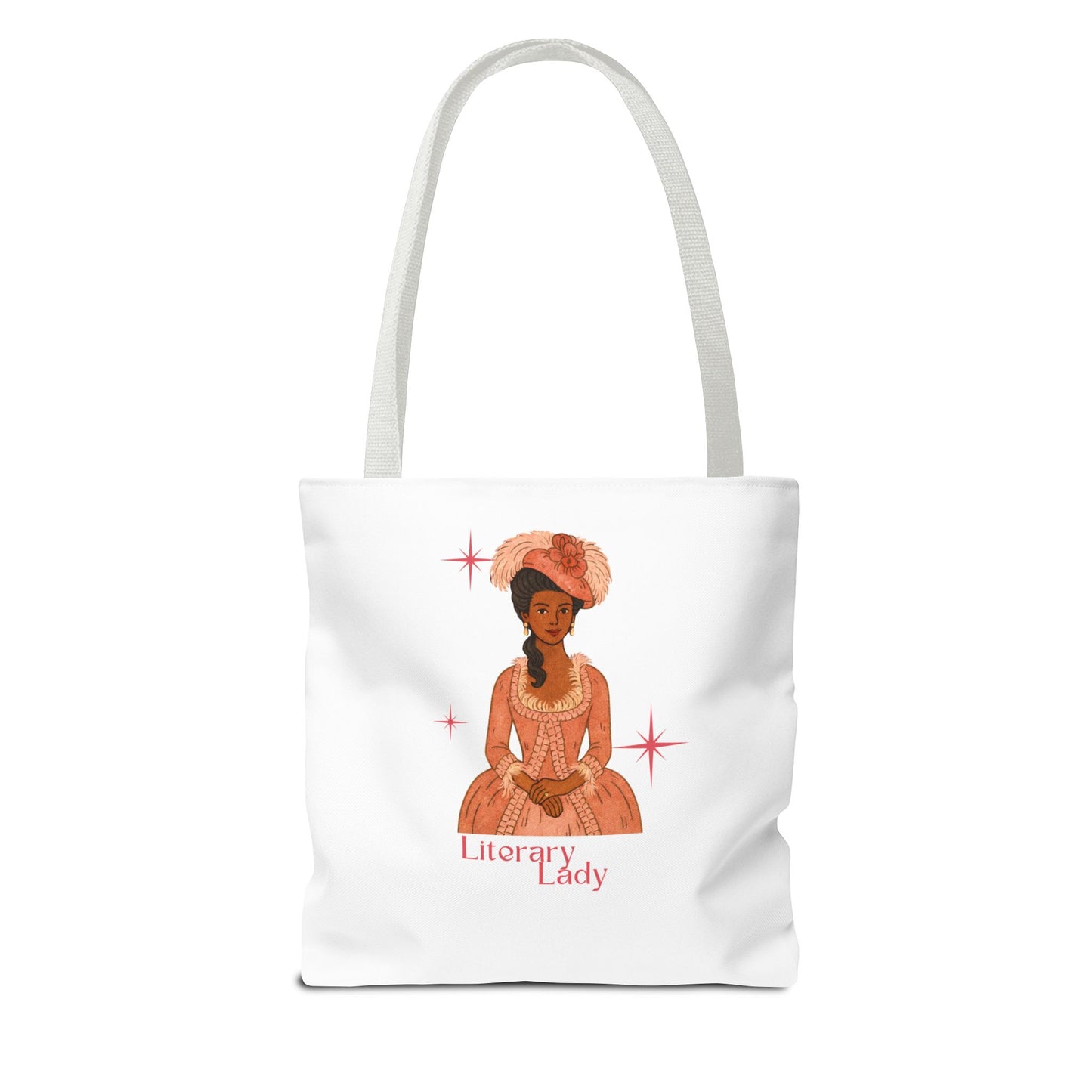 Literary Lady Tote Bag Skin Tone 2 | Regency Aesthetic Book Lover Gift | Romantic Reader Tote | Feminine Bookish Bag | Vintage Style Literary Tote