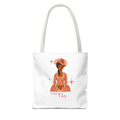 Literary Lady Tote Bag Skin Tone 2 | Regency Aesthetic Book Lover Gift | Romantic Reader Tote | Feminine Bookish Bag | Vintage Style Literary Tote