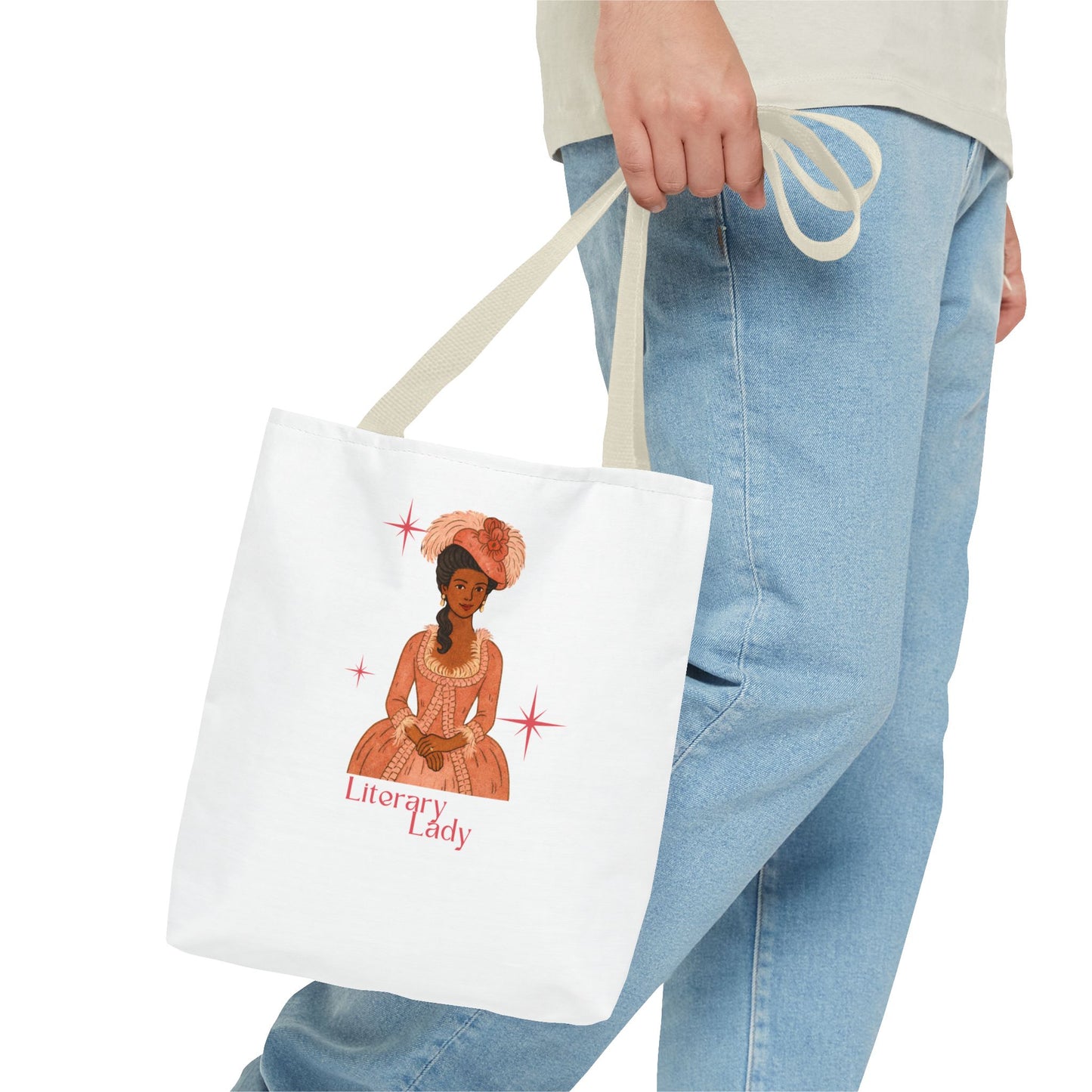 Literary Lady Tote Bag Skin Tone 2 | Regency Aesthetic Book Lover Gift | Romantic Reader Tote | Feminine Bookish Bag | Vintage Style Literary Tote