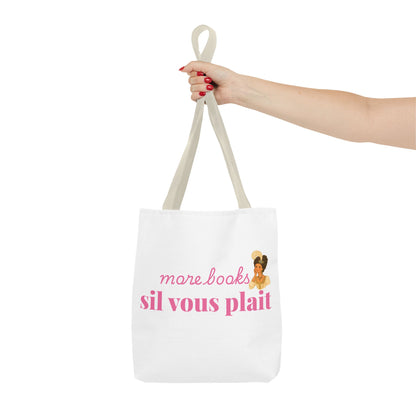 More Books S’il Vous Plaît Tote Bag | Regency Aesthetic Book Lover Gift | Romantic Reader Tote | French Bookish Bag | Literary Tote