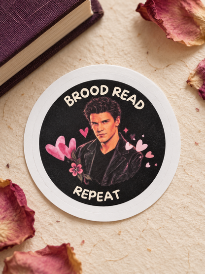 Brood. Read. Repeat. Vinyl Sticker