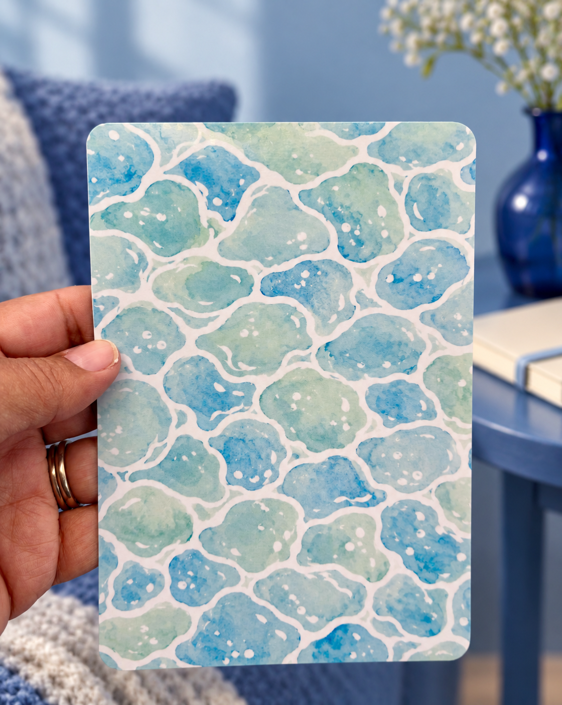 Ocean Waves Kindle Insert | Coastal Bookish Insert for Clear Kindle Cases