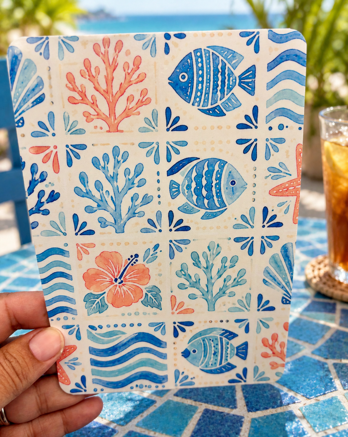 Tropical Reef Kindle Insert | Beach-Themed Bookish Decor for Clear Kindle Cases