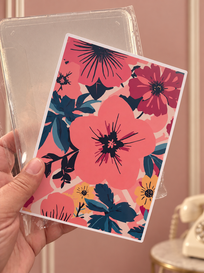 Attack of the TBR Tropical Floral Kindle Insert | Bright Pink Retro Kindle Decor for Kindle Basic, Paperwhite & Colorsoft
