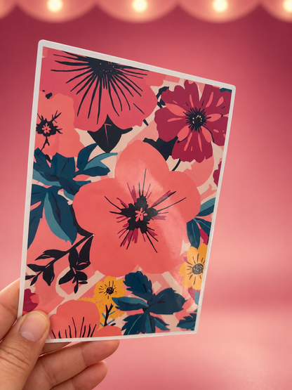 Attack of the TBR Tropical Floral Kindle Insert | Bright Pink Retro Kindle Decor for Kindle Basic, Paperwhite & Colorsoft