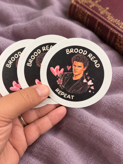 Brood. Read. Repeat. Vinyl Sticker