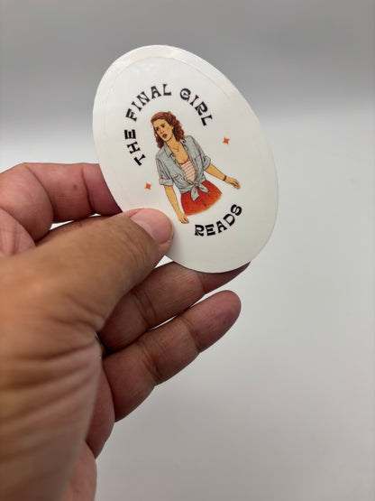 The Final Girl Reads Vinyl Sticker | Camp Blood Horror Bookish Sticker