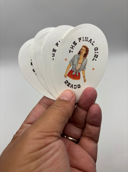 The Final Girl Reads Vinyl Sticker | Camp Blood Horror Bookish Sticker