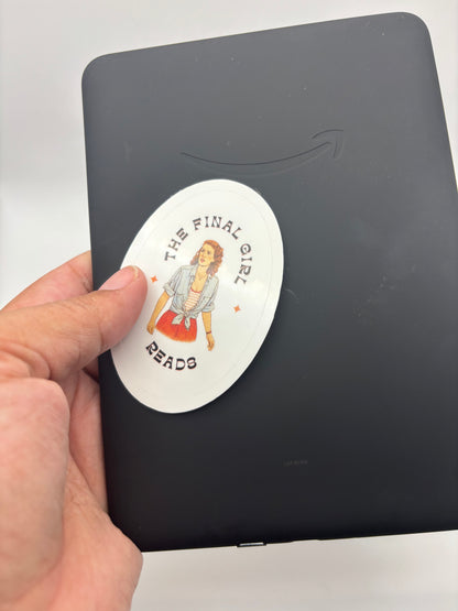 The Final Girl Reads Vinyl Sticker | Camp Blood Horror Bookish Sticker