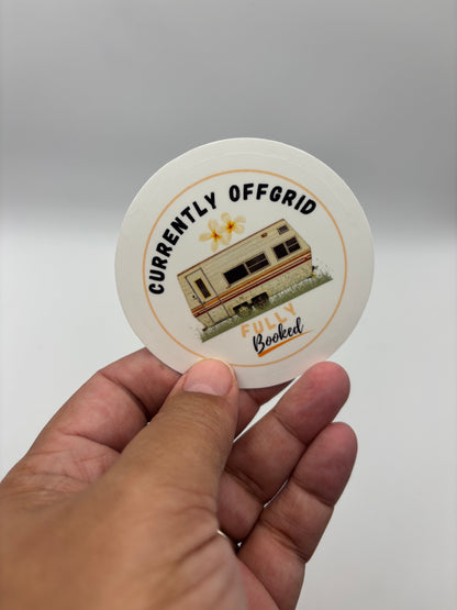 Currently Off Grid Fully Booked Vinyl Sticker | Camp Blood Bookish Sticker