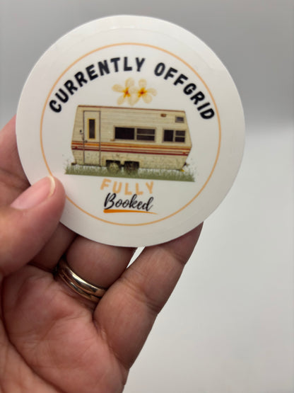 Currently Off Grid Fully Booked Vinyl Sticker | Camp Blood Bookish Sticker