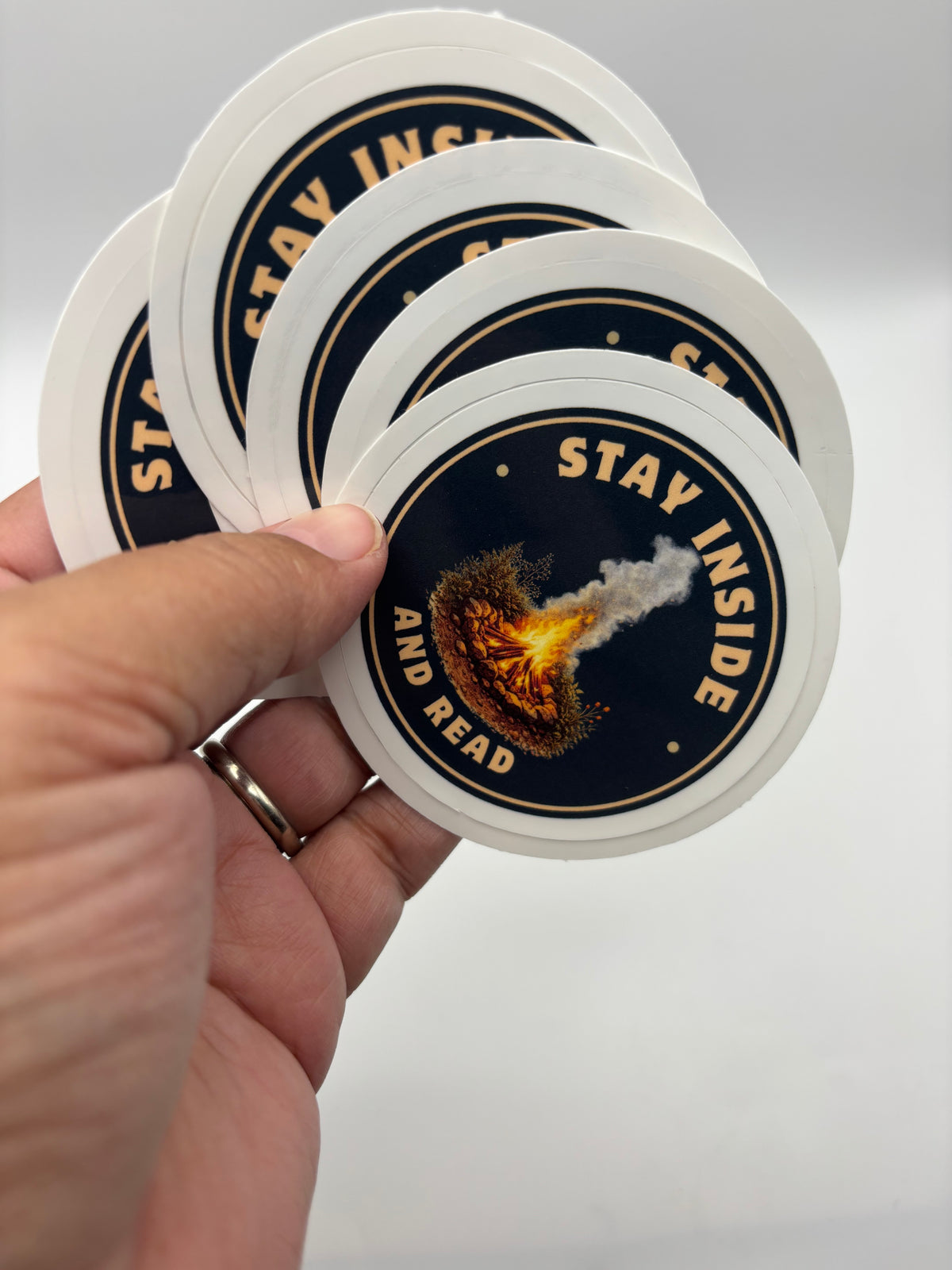 Stay Inside and Read Vinyl Sticker | Camp Blood Bookish Horror Sticker