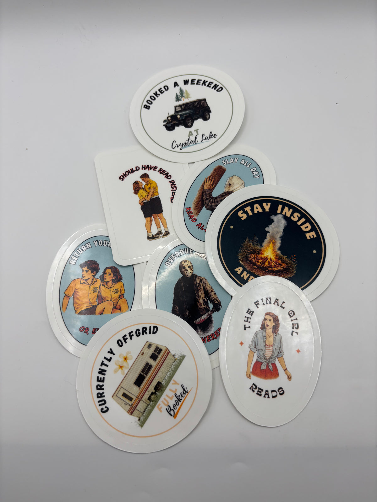 Camp Blood Complete Sticker Bundle | 8 Bookish Horror Vinyl Stickers