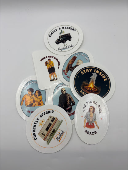 Camp Blood Complete Sticker Bundle | 8 Bookish Horror Vinyl Stickers