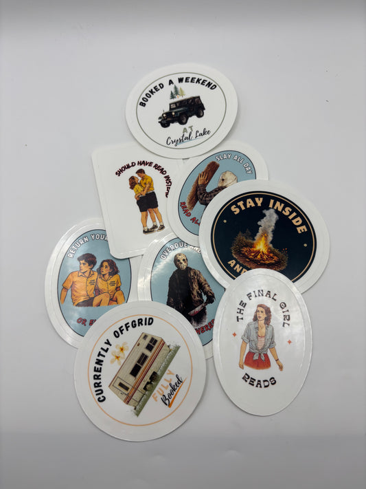 Camp Blood Complete Sticker Bundle | 8 Bookish Horror Vinyl Stickers