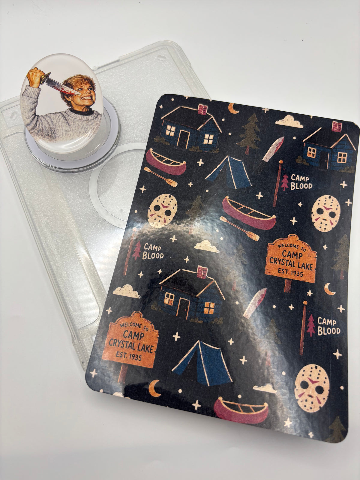 Camp Blood Clear Kindle Kobo Case Pop Socket Bundle