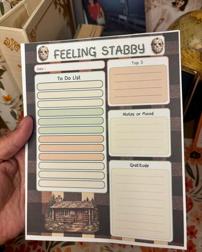 Feeling Stabby Daily Planner | Camp Blood Horror Daily Notepad