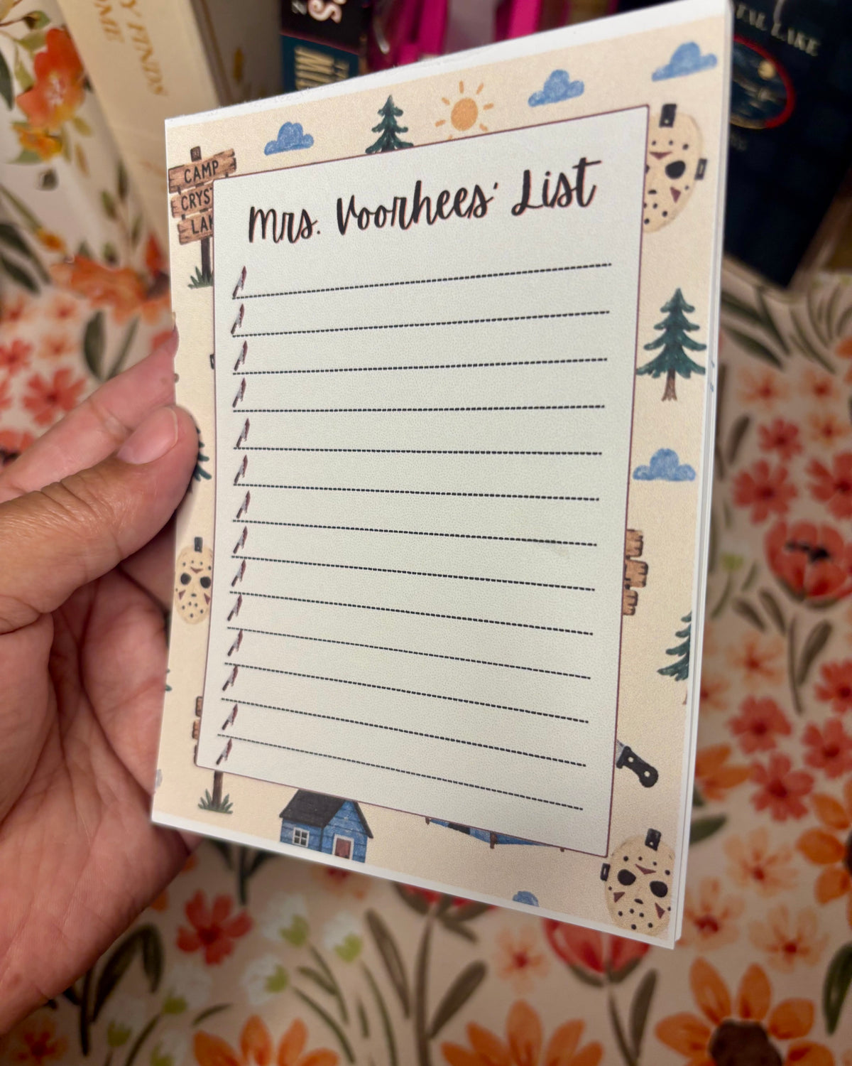 Mrs. Voorhees’ List Notepad | Camp Blood 5x7 Horror Notepad