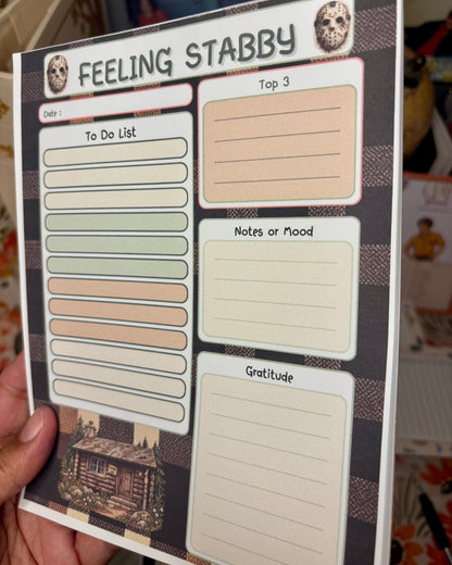 Feeling Stabby Daily Planner | Camp Blood Horror Daily Notepad