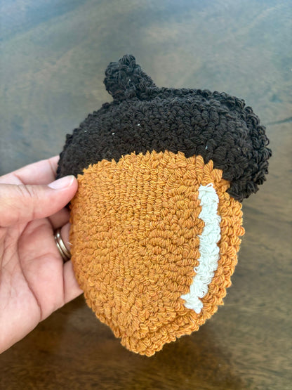 Cozy Acorn Punch Needle Mug Rug | Handmade Fall Coaster