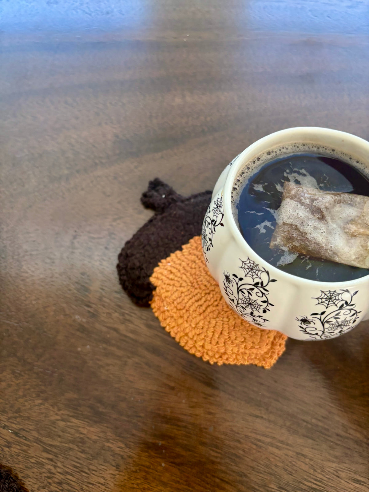 Cozy Acorn Punch Needle Mug Rug | Handmade Fall Coaster