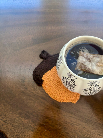 Cozy Acorn Punch Needle Mug Rug | Handmade Fall Coaster