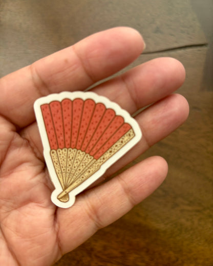 Vintage Hand Fan Sticker – 2” Die Cut Vinyl