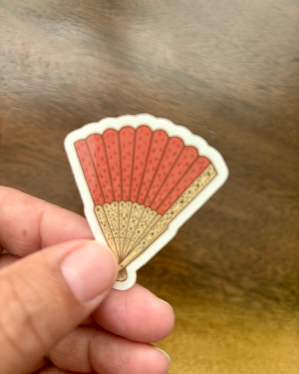 Vintage Hand Fan Sticker – 2” Die Cut Vinyl