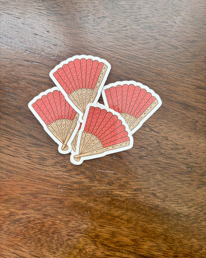 Vintage Hand Fan Sticker – 2” Die Cut Vinyl