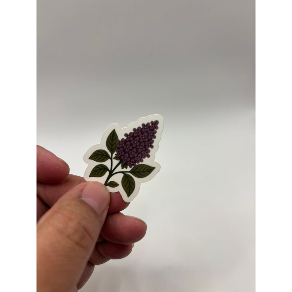 Purple Floral Kindle Sticker – 2” Botanical Vinyl Die Cut