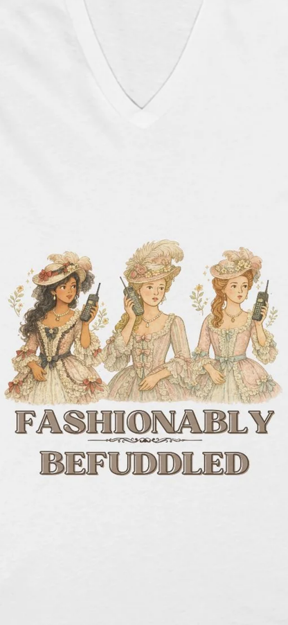Fashionably Befuddled Women's Deep V-Neck Tee