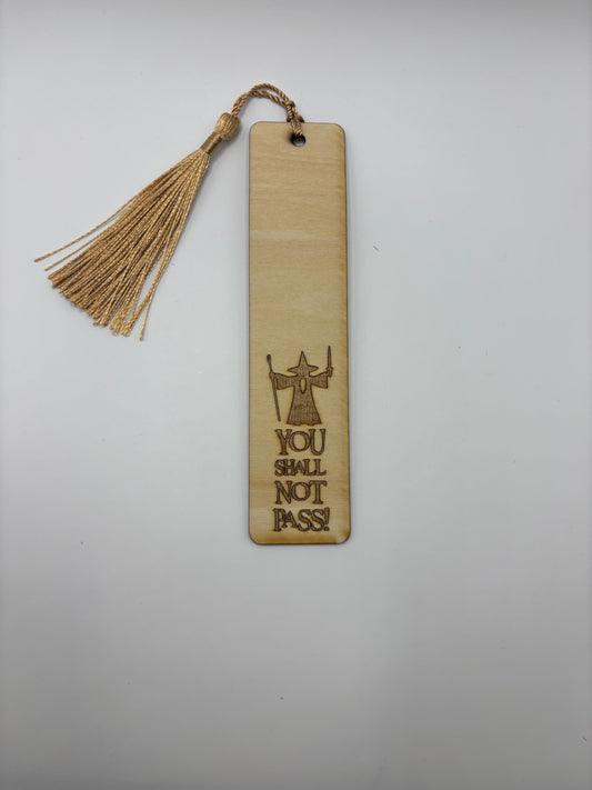 Lord of the Rings Inspired Wooden Bookmark