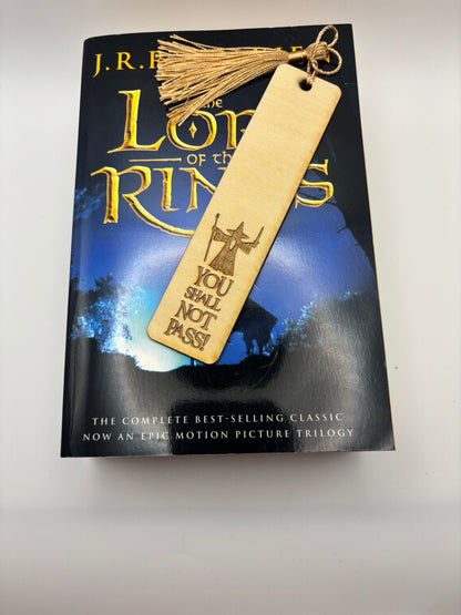 Lord of the Rings Inspired Wooden Bookmark