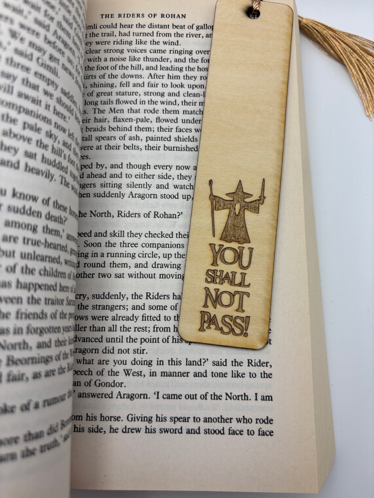 Lord of the Rings Inspired Wooden Bookmark