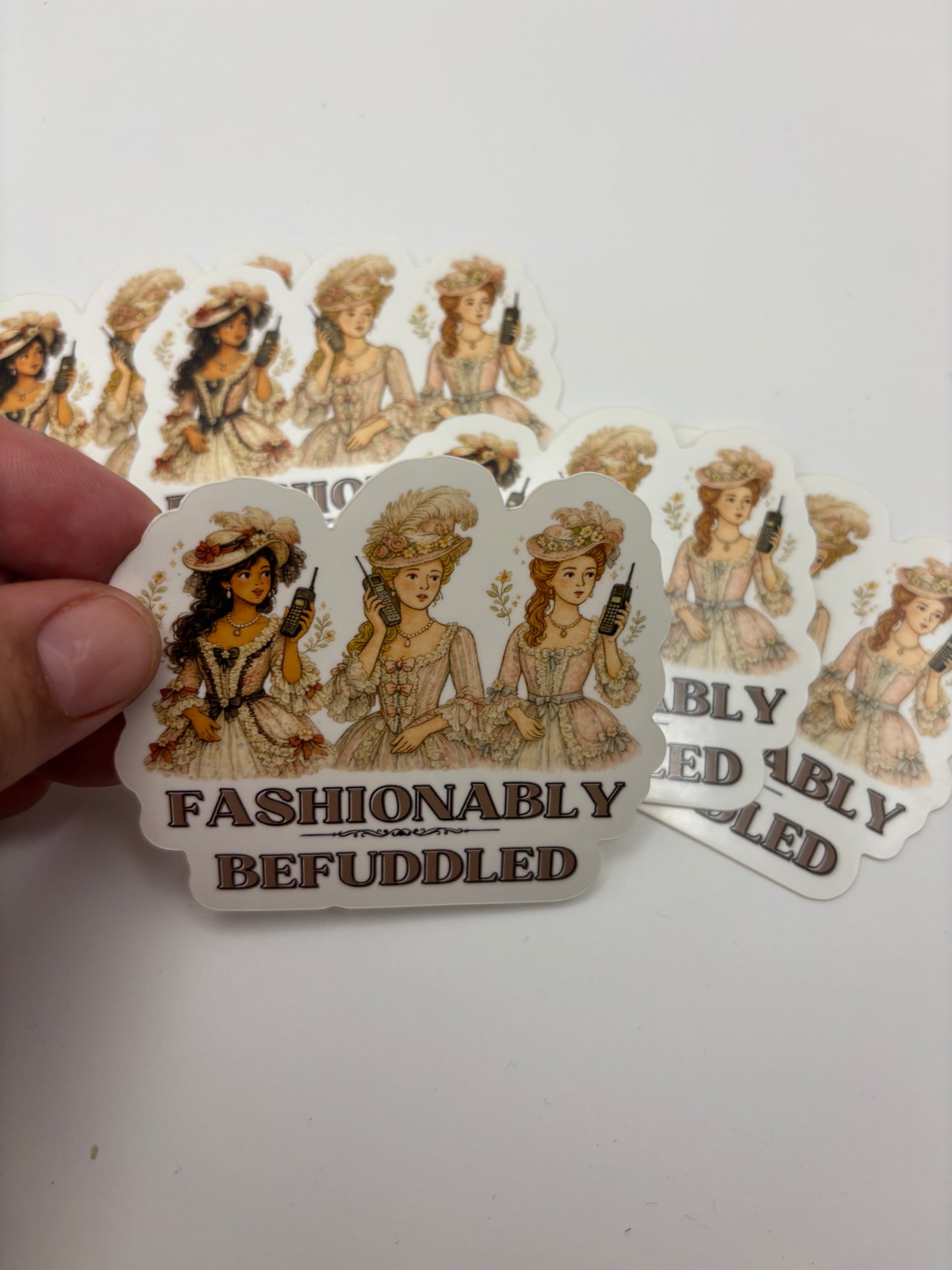Fashionably Befuddled Kindle Sticker – 3” Vintage Die Cut Vinyl